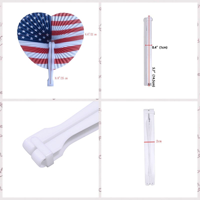 Bestage 20 Pack Paper Folding Hand Fans,Decoration Stars & Stripes July 4th Patriotic Themed American Flag Bulk Foldable Handheld Party Fans for Birthday Wedding Graduation Events Accessories - Image 2